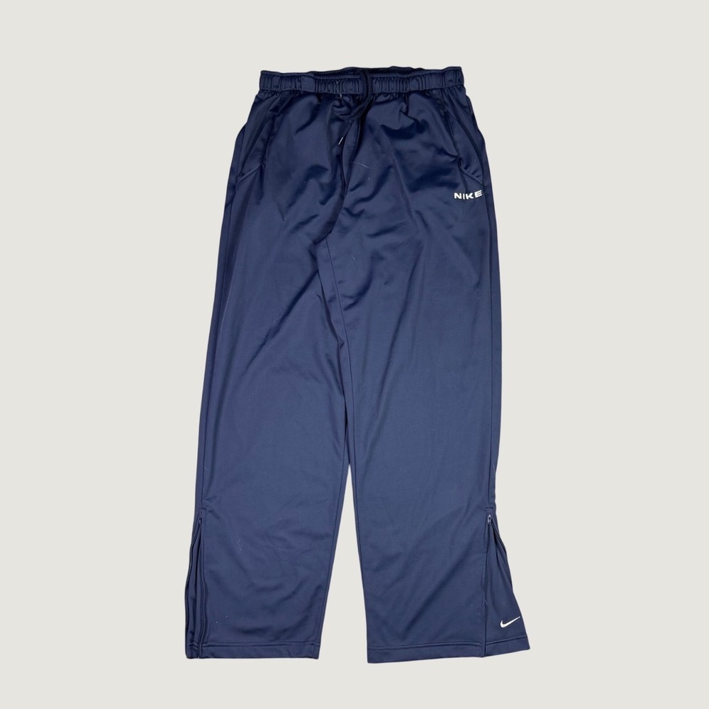 Nike Mens XL Navy Blue Track Pants Side Zip Hem Athletic Warm Up Trousers